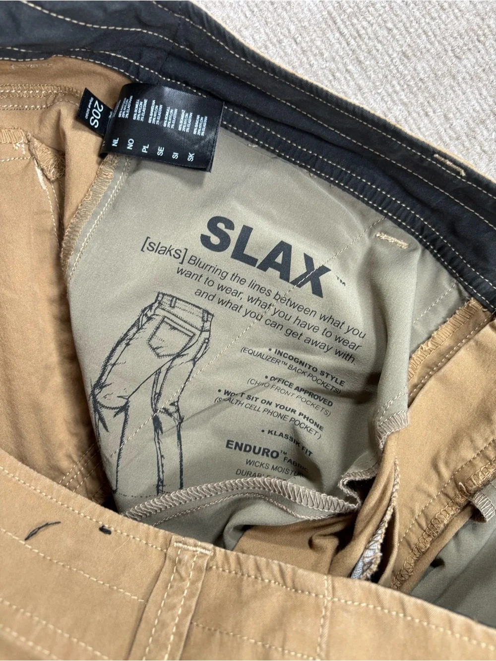 Kuhl Slax Pants Mens Size 35x34 Brown Hiking Outdoor Stretch Chino Quick Dry